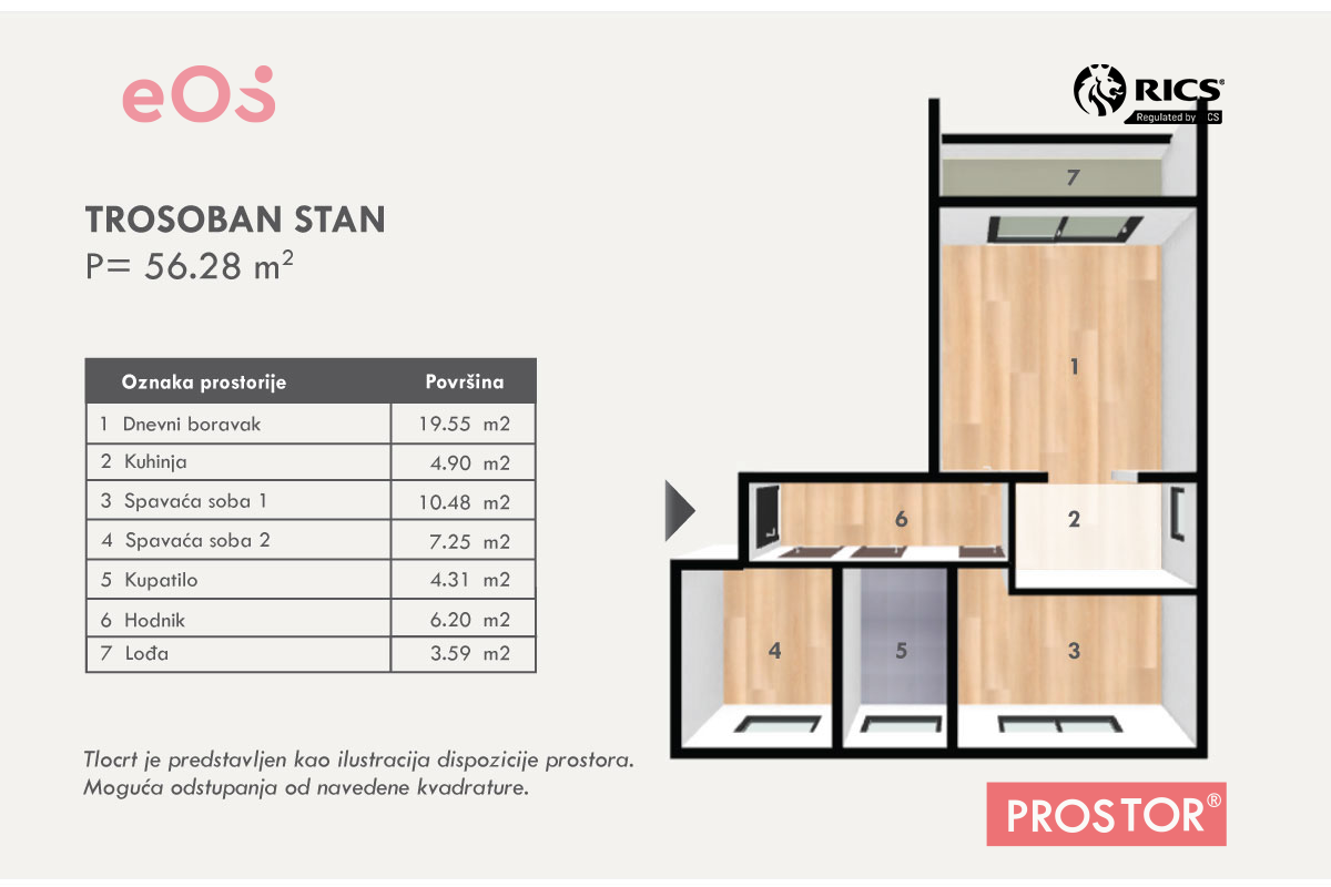19 Tlocrt B,-Stan-3-56,28