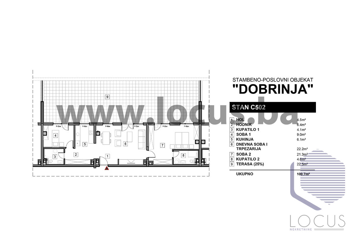 9Tlocrt-trosoban-stan-100,7m2
