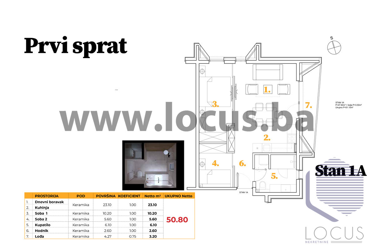 14 tlocrt Prvi-Sprat-Stan-1A