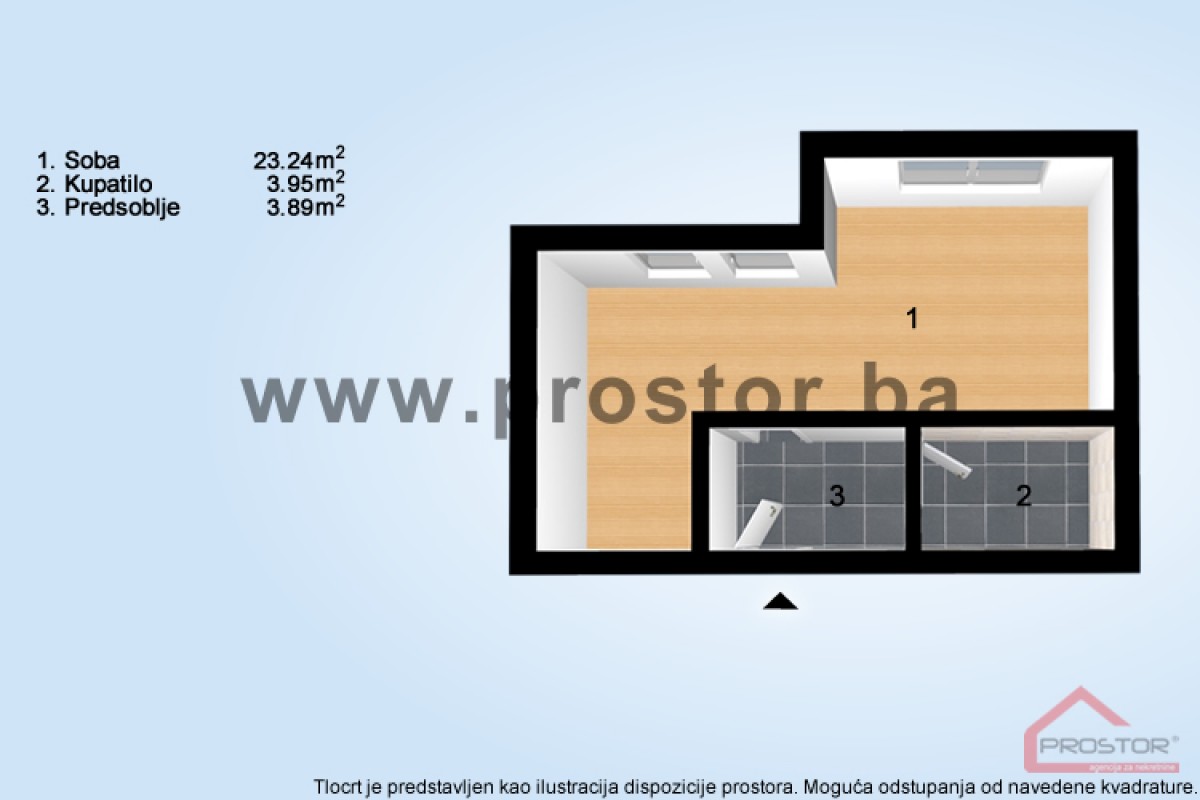 7 Tlocrt, garsonjera