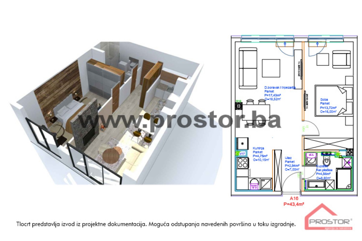 12 Tlocrt dvosoban cesta