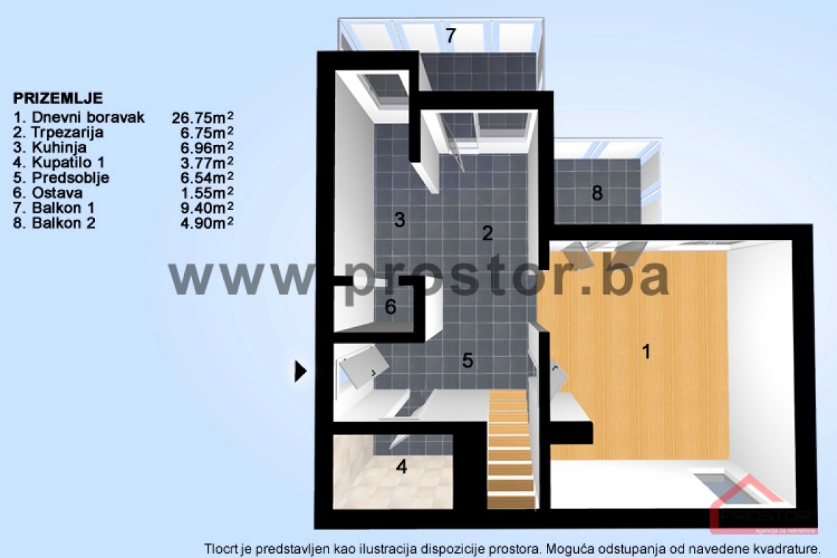 3D tlocrt - Prizemlje