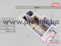 3 Tlocrt Stan 44,81m2