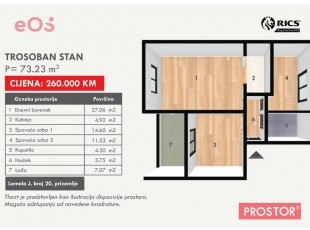 VRTOVI SUNCA! Trosoban stan dvostrane orjentacije s lođom i baštom u zgradi novije gradnje.